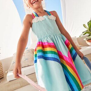 BODEN RAINBOW HALTER NECK DRESS SIZE 8-9